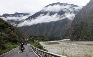 Our China motorcycle tour enjoying the river valley roads