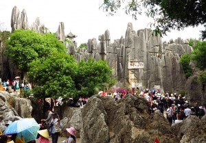 China motorcycle tour heads to the Stone Forest in Yunnan, China