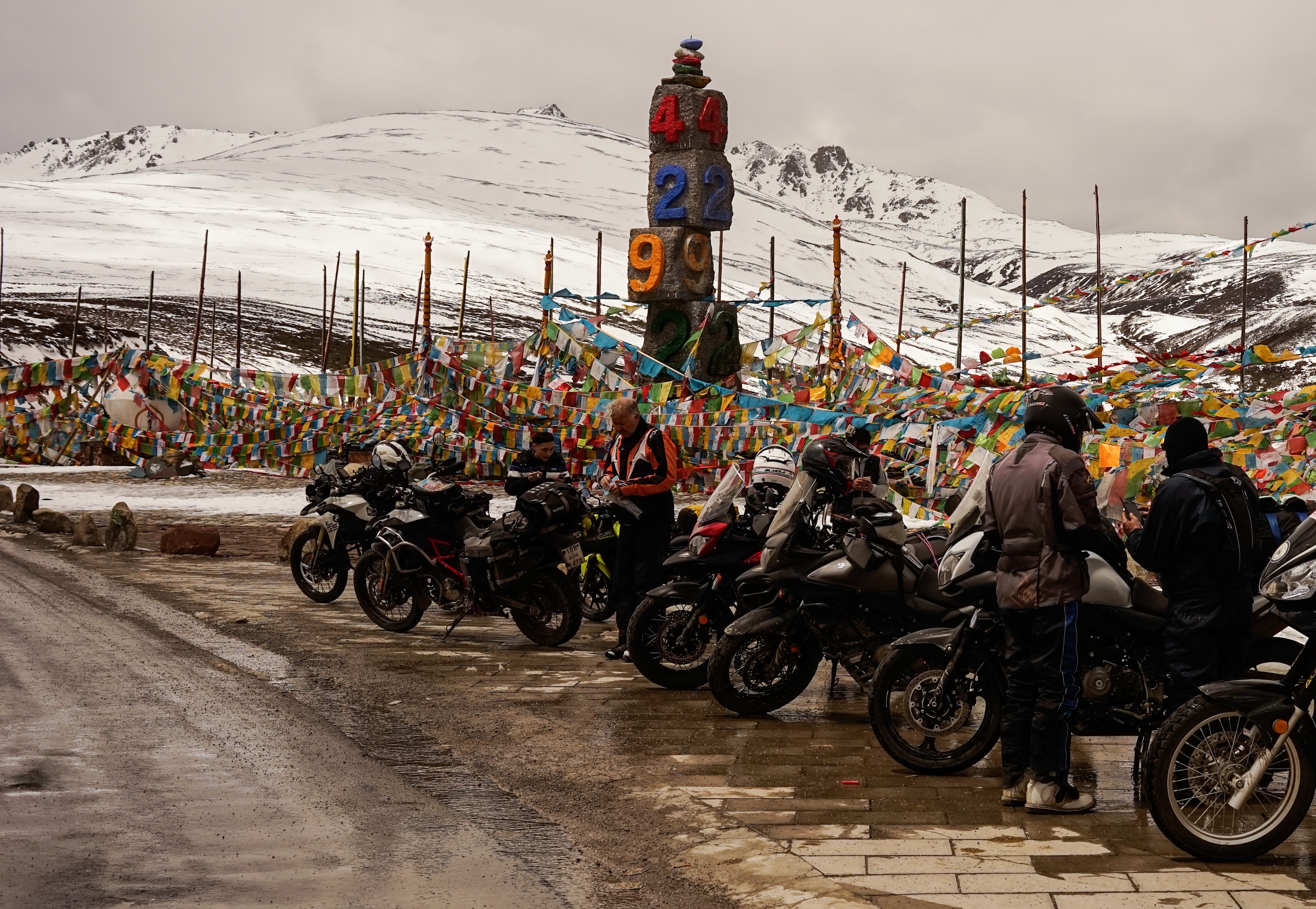 Mountain passes on a motorcycle tour give some of the best photo opportunities for photo of the bike you are riding