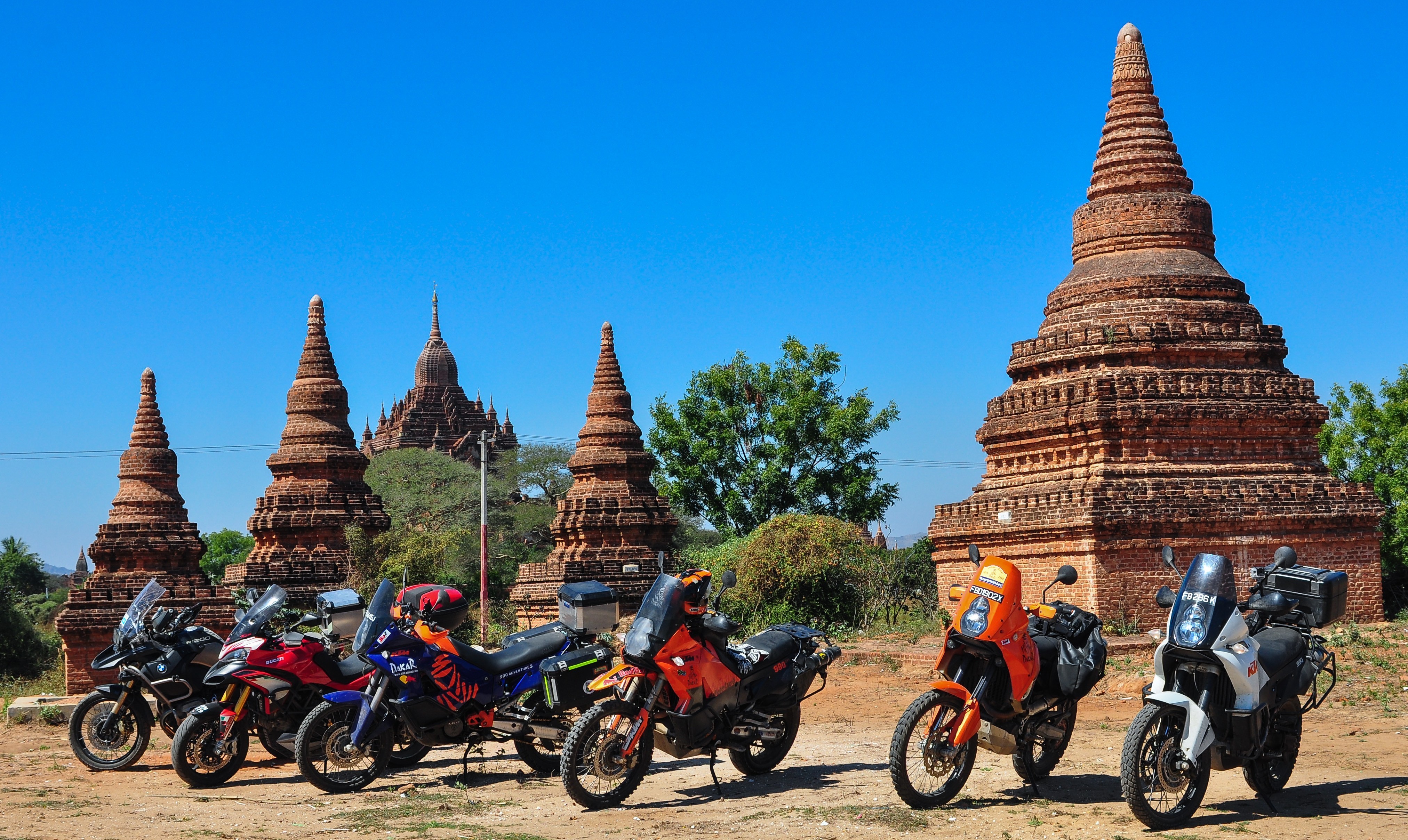 Myanmar motorcycle tours with Motoasia. Travel Thailand to Myanmar, riding through the unique 2000 Pagodas of ancient Bagan with our adventure tour.