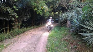 riding to the campsite in Thailand