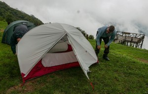 Clouds below on Thailand motorcycle camping tour